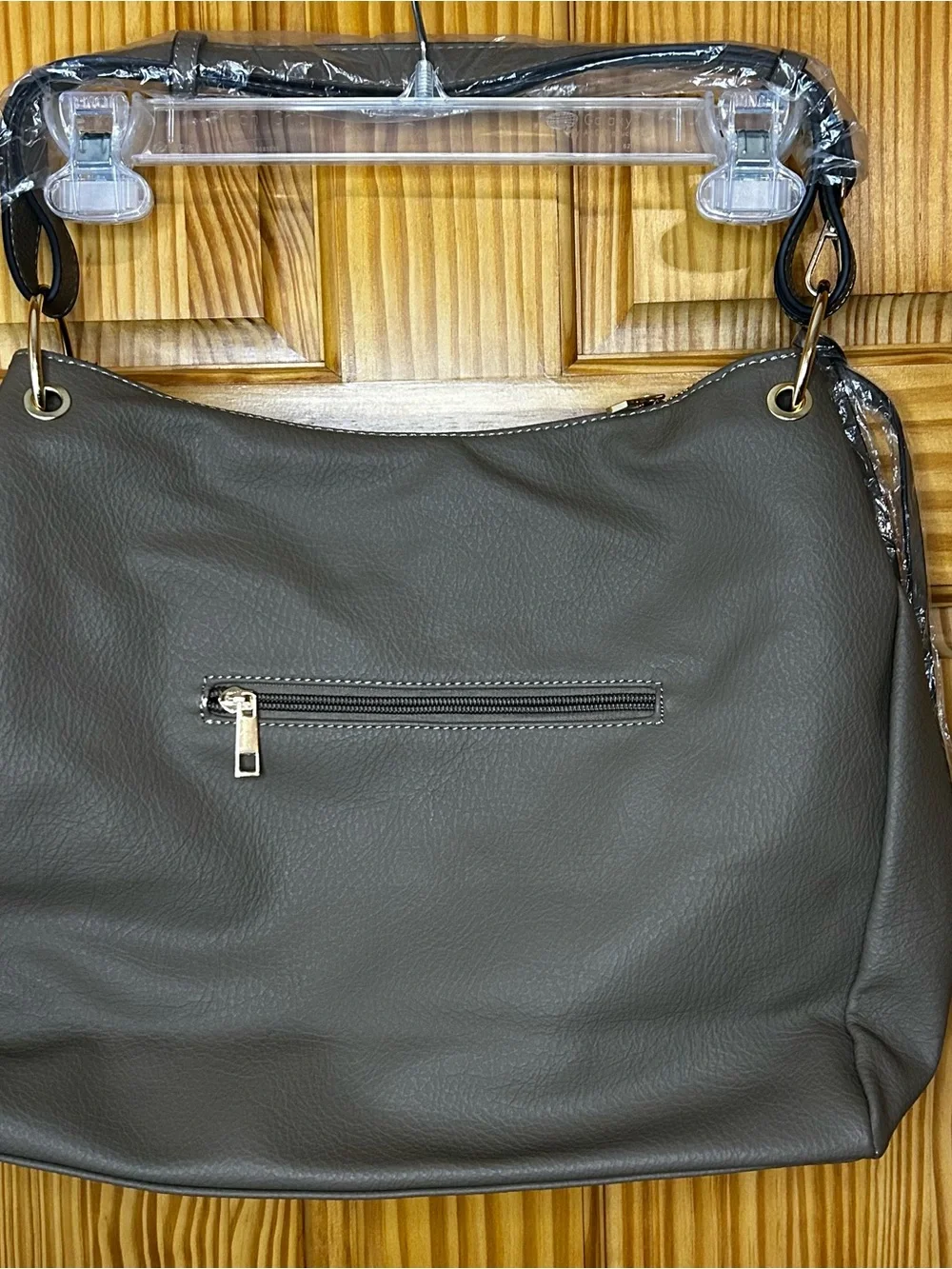 Everyday Curved-Stitch Shoulder Bag in Taupe